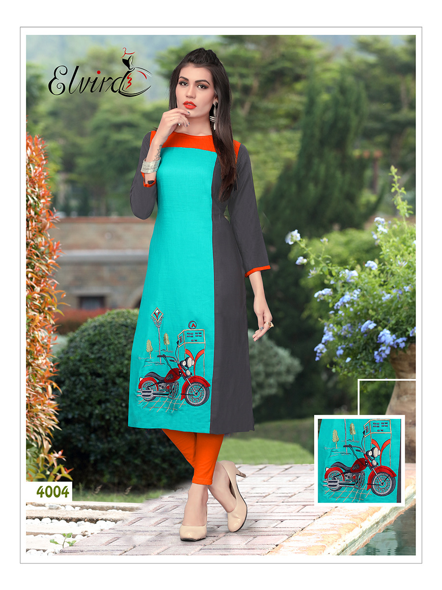 Rich Girl Vol-1 By Elvira 4001 To 4007 Series Beautiful Stylish Fancy Colorful Casual Wear & Ethnic Wear Heavy Rayon Slub Embroidered Kurtis At Wholesale Price