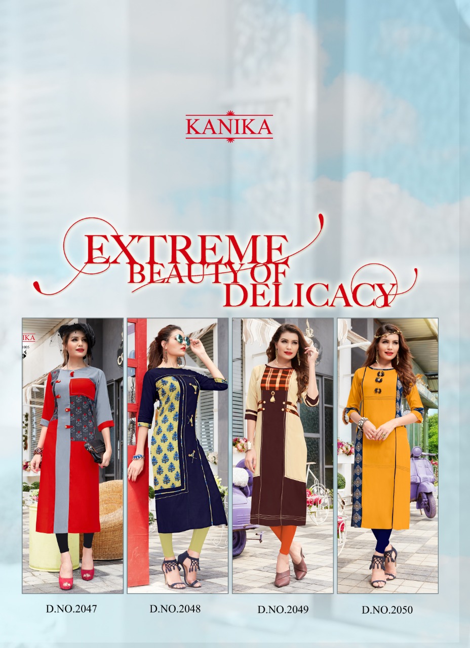 Rich Look Vol-6 By Kanika 2043 To 2050 Series Beautiful Colorful Stylish Fancy Casual Wear & Ethnic Wear & Ready To Wear Heavy Rayon Printed Kurtis At Wholesale Price