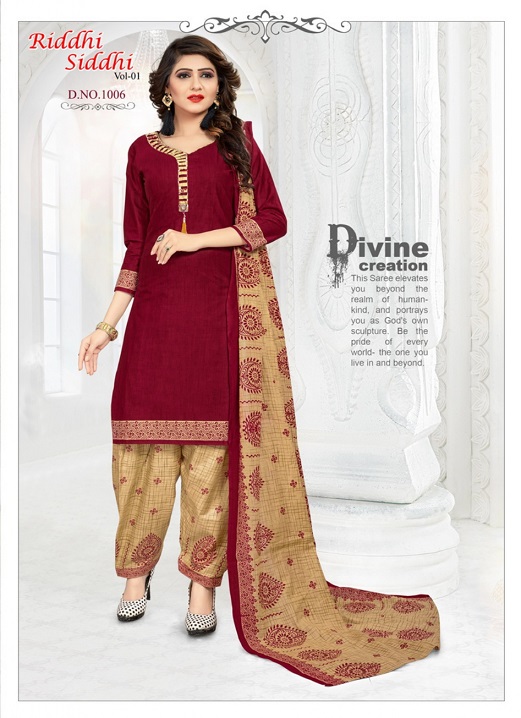 Riddhi Siddhi Vol-1 By Shree Bhairav 1001 To 1012 Series Beautiful Suits Stylish Colorful Fancy Casual Wear & Ethnic Wear Cotton Printed Dresses At Wholesale Price