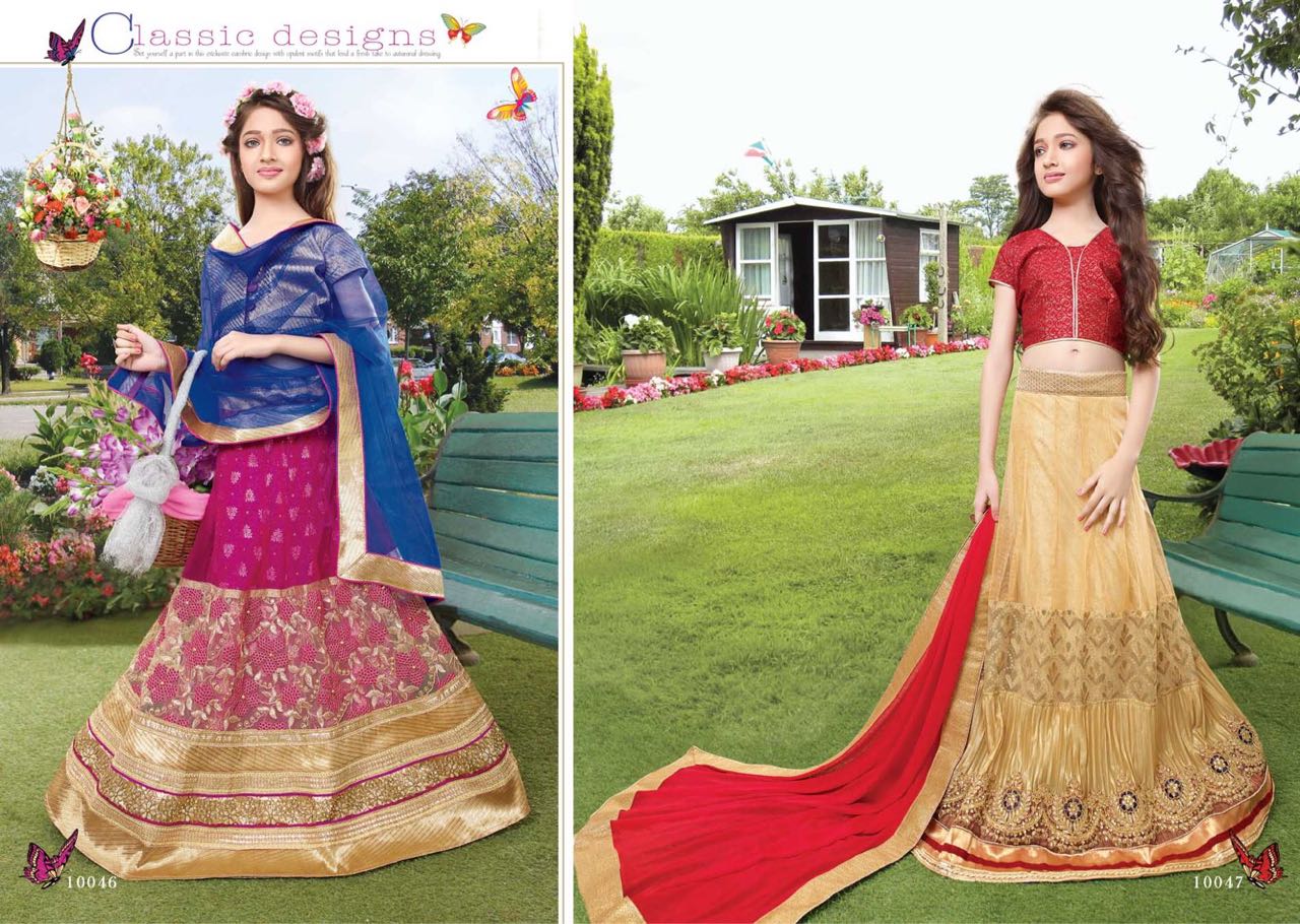 Riddhoo 10041 Series By Riddhoo Fashion 10041 To 10050 Series Designer Kids Wedding Wear Collection Beautiful Stylish Colorful Fancy Party Wear & Occasional Wear Net Lehengas At Wholesale Price