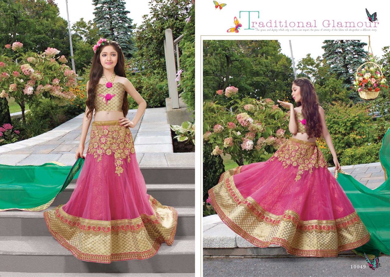Riddhoo 10041 Series By Riddhoo Fashion 10041 To 10050 Series Designer Kids Wedding Wear Collection Beautiful Stylish Colorful Fancy Party Wear & Occasional Wear Net Lehengas At Wholesale Price