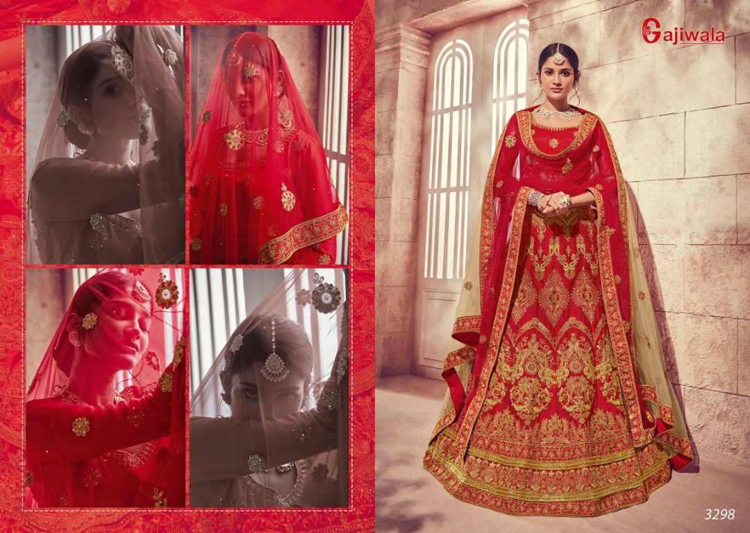 Ridhima By Gajiwala 3295 To 3305 Series Indian Bridal Wear Collection Beautiful Stylish Fancy Colorful Wedding Wear & Occasional Wear Satin Silk Lehengas At Wholesale Price