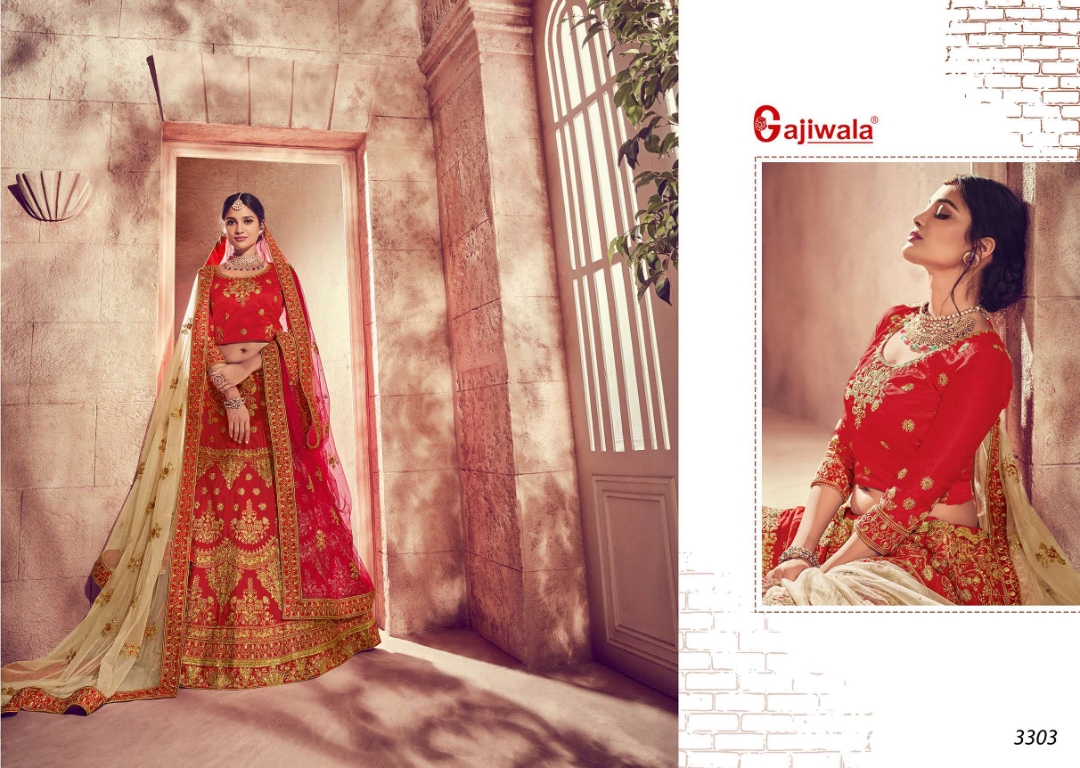 Ridhima By Gajiwala 3295 To 3305 Series Indian Bridal Wear Collection Beautiful Stylish Fancy Colorful Wedding Wear & Occasional Wear Satin Silk Lehengas At Wholesale Price