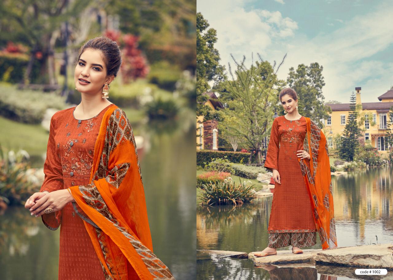 Rihana By Sumyra 1001 To 1010 Series Indian Traditional Wear Collection Beautiful Stylish Fancy Colorful Party Wear & Occasional Wear Pure Pashmani Printed With Self Embroidery Dresses At Wholesale Price