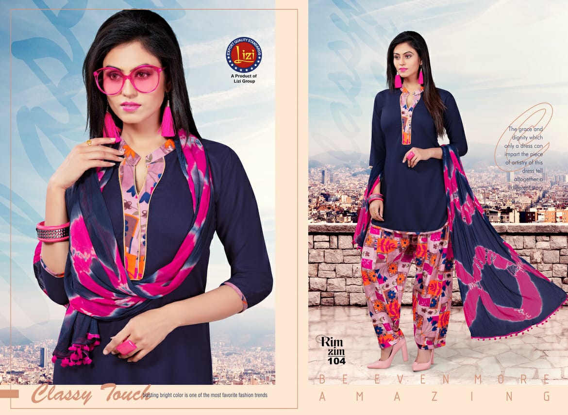 Rim Zim By Lizi 101 To 108 Series Beautiful Suits Stylish Colorful Fancy Casual Wear & Ethnic Wear Heavy Rayon Printed Dresses At Wholesale Price