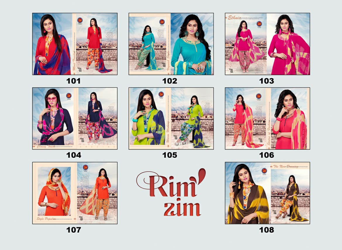 Rim Zim By Lizi 101 To 108 Series Beautiful Suits Stylish Colorful Fancy Casual Wear & Ethnic Wear Heavy Rayon Printed Dresses At Wholesale Price