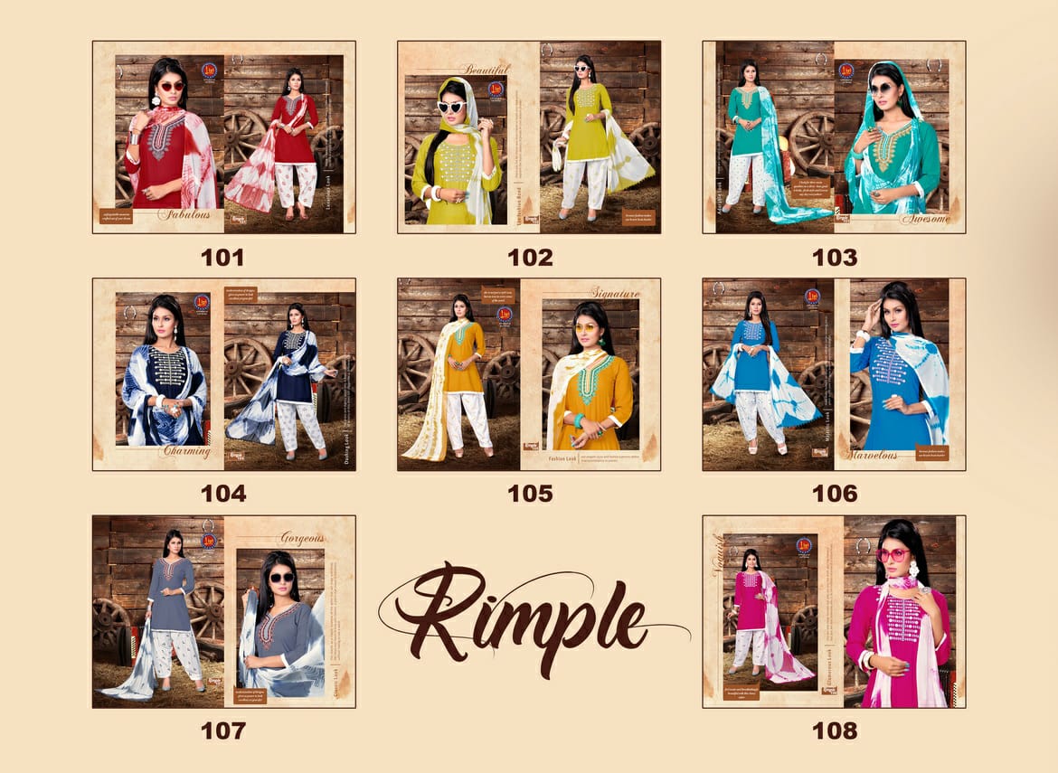 Rimple By Lizi 101 To 108 Series Beautiful Colorful Stylish Fancy Casual Wear & Ethnic Wear & Ready To Wear Heavy Rayon Printed Dresses At Wholesale Price