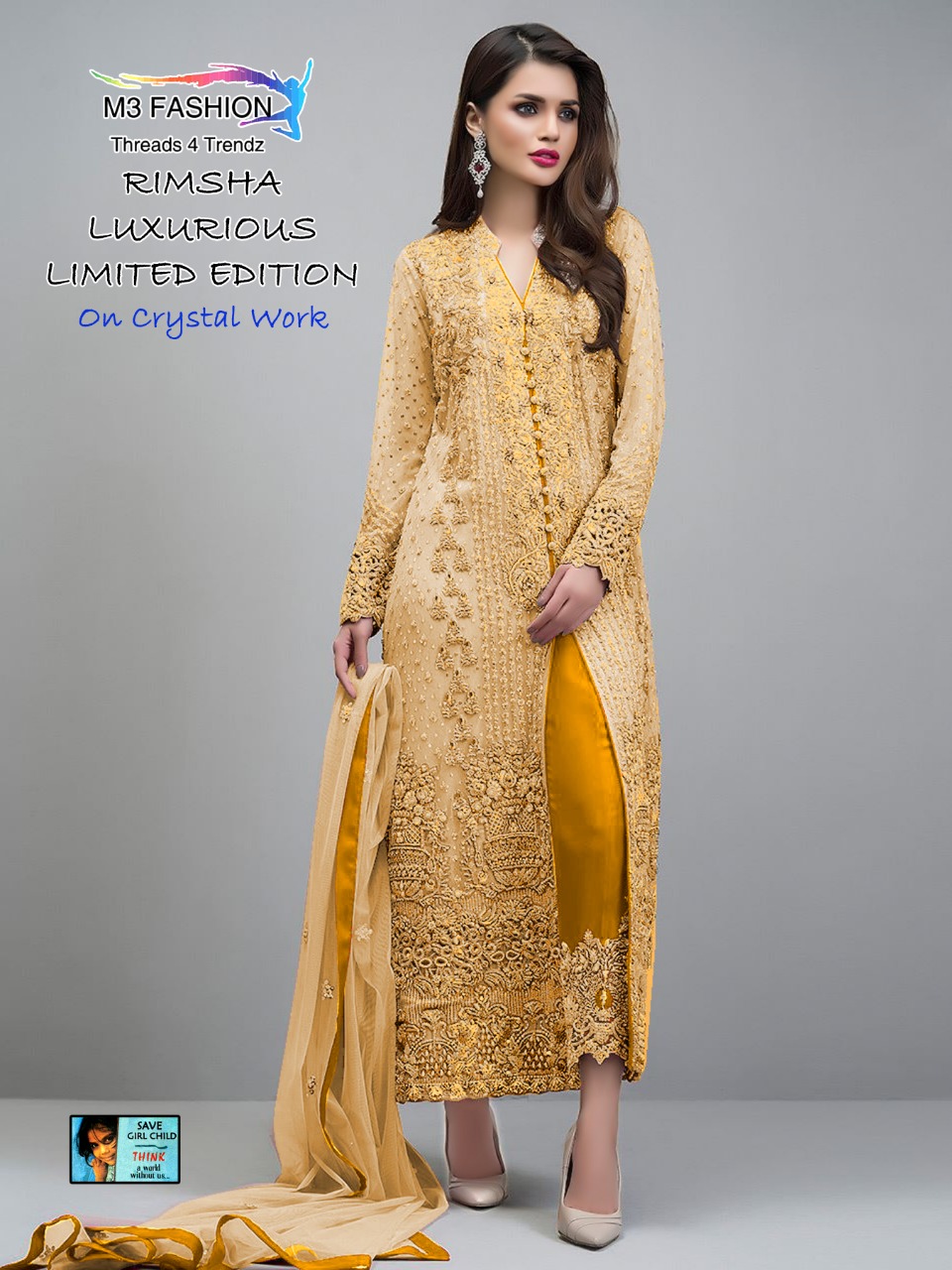 Rimsha Vol-2 By M3 Fashion 01 To 04 Series Designer Pakistani Suits Collection Beautiful Stylish Fancy Colorful Party Wear & Occasional Wear Net Embroidered Dresses At Wholesale Price