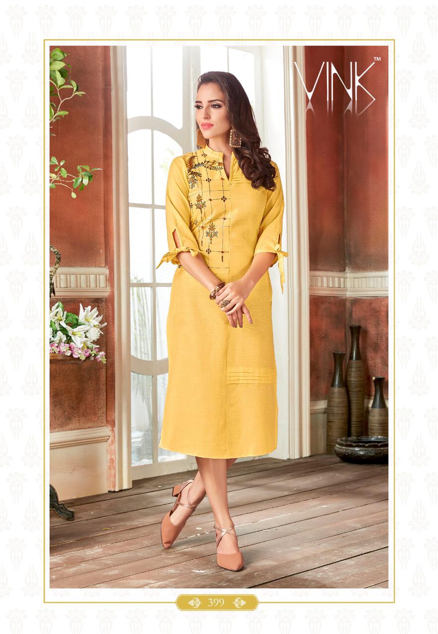 Rio By Vink 391 To 400 Series Beautiful Colorful Stylish Fancy Casual Wear & Ethnic Wear & Ready To Wear Linen Cotton Printed Kurtis At Wholesale Price