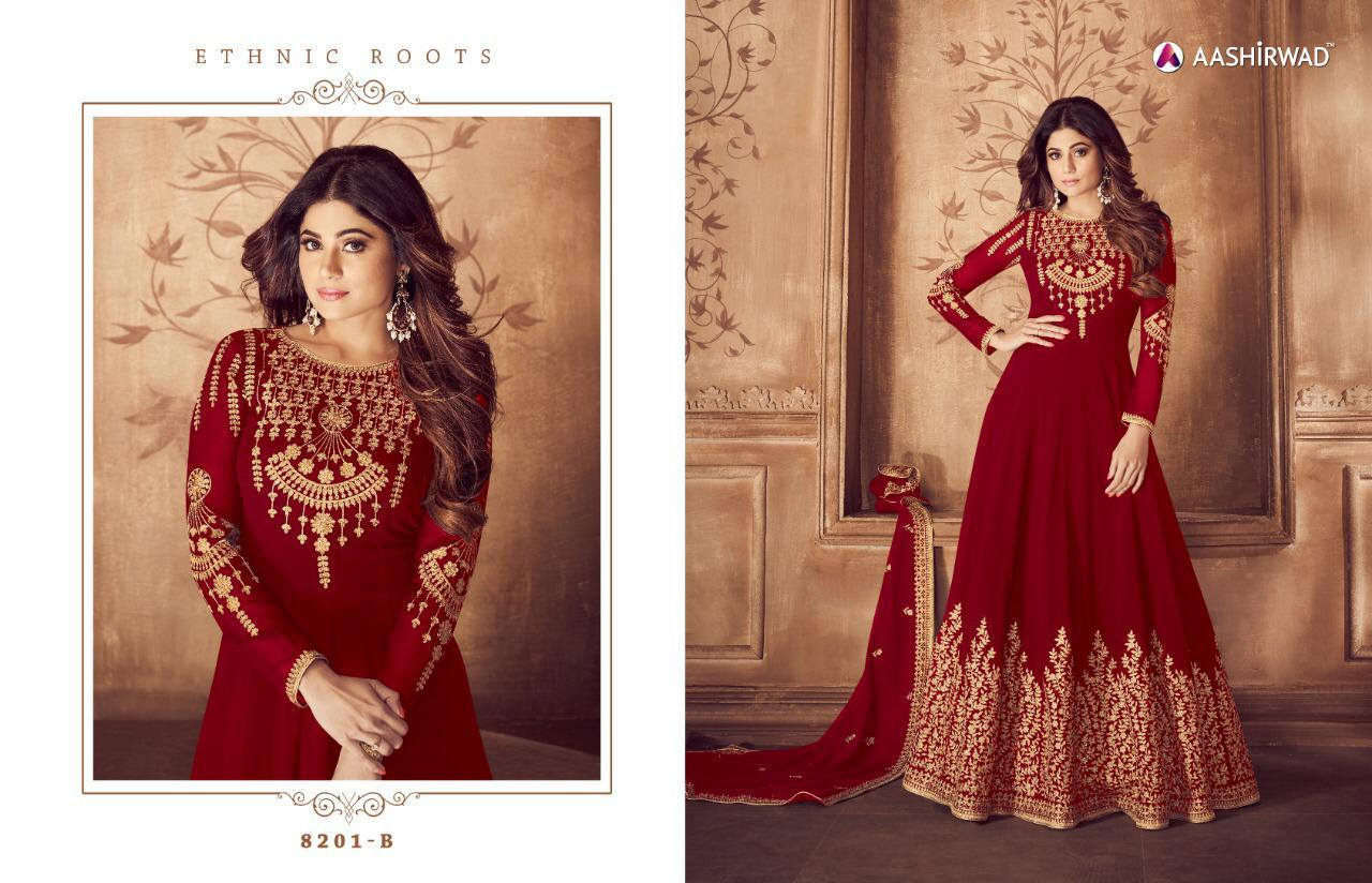 RIONA GOLD BY AASHIRWAD CREATION 8201-A TO 8201-F SERIES BEAUTIFUL WINTER  SUITS COLLECTION STYLISH