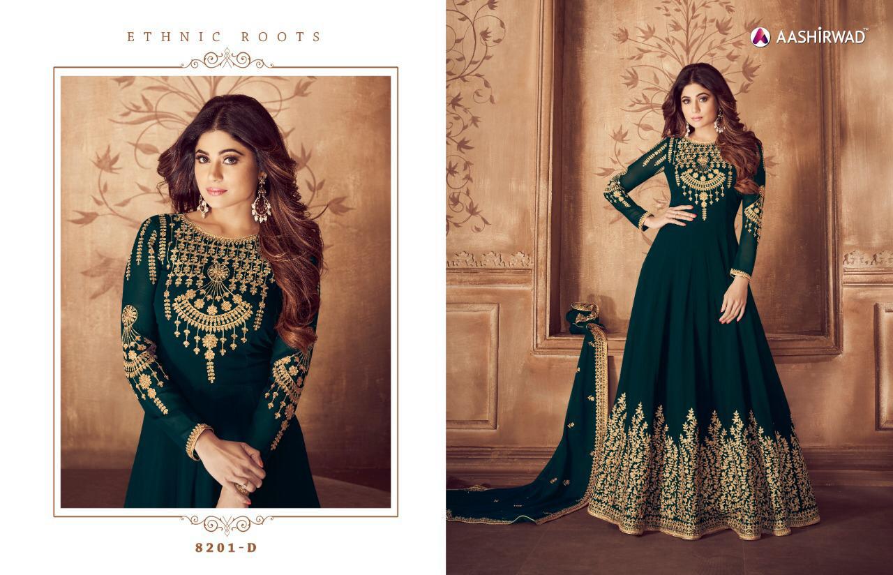 RIONA GOLD BY AASHIRWAD CREATION 8201-A TO 8201-F SERIES BEAUTIFUL WINTER  SUITS COLLECTION STYLISH