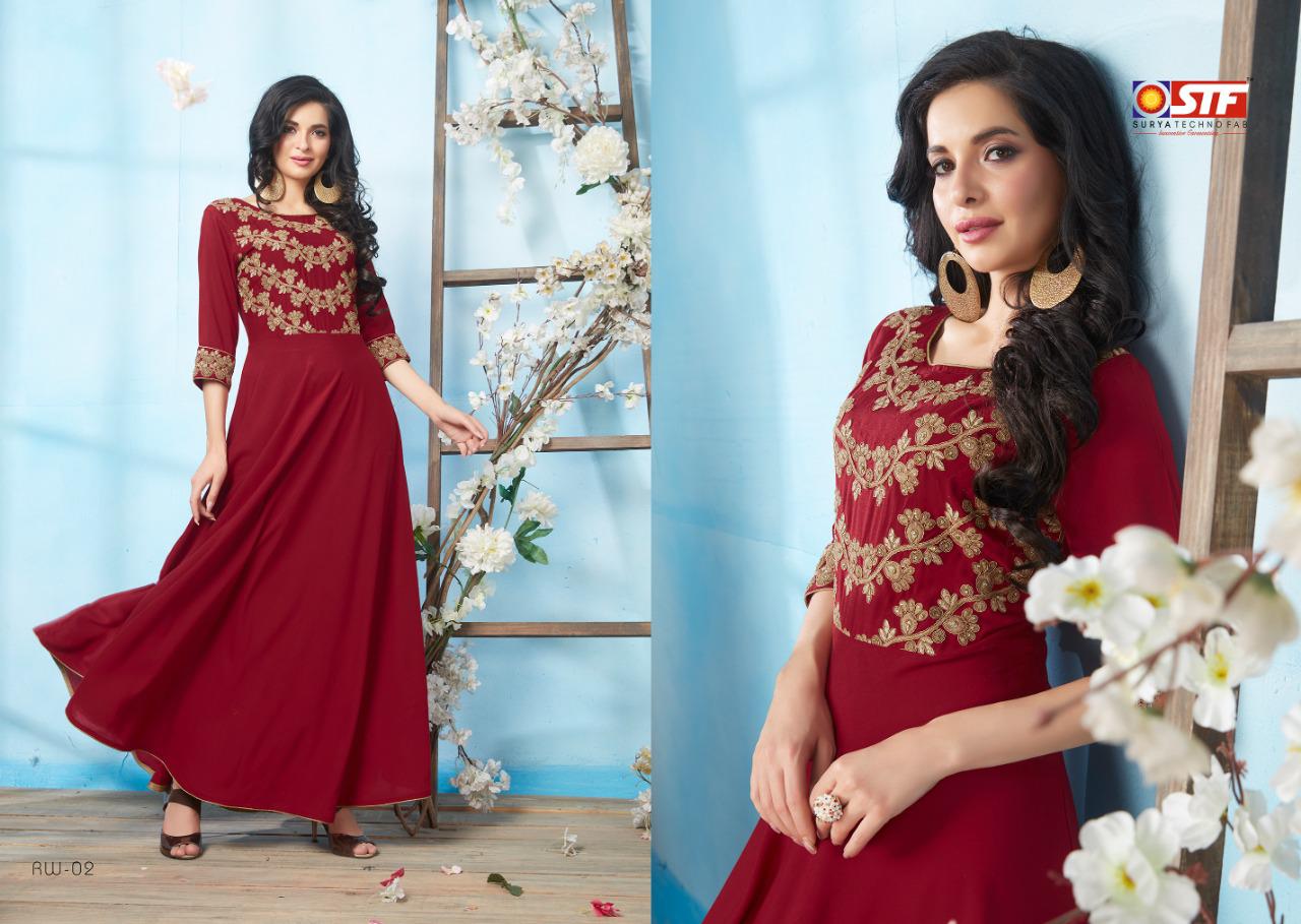 Riwaaz By Surya Techno Fab 01 To 08 Series Designer Wear Collection Beautiful Stylish Fancy Colorful Party Wear & Occasional Wear High Quality Airjet Rayon Dyed Gowns At Wholesale Price