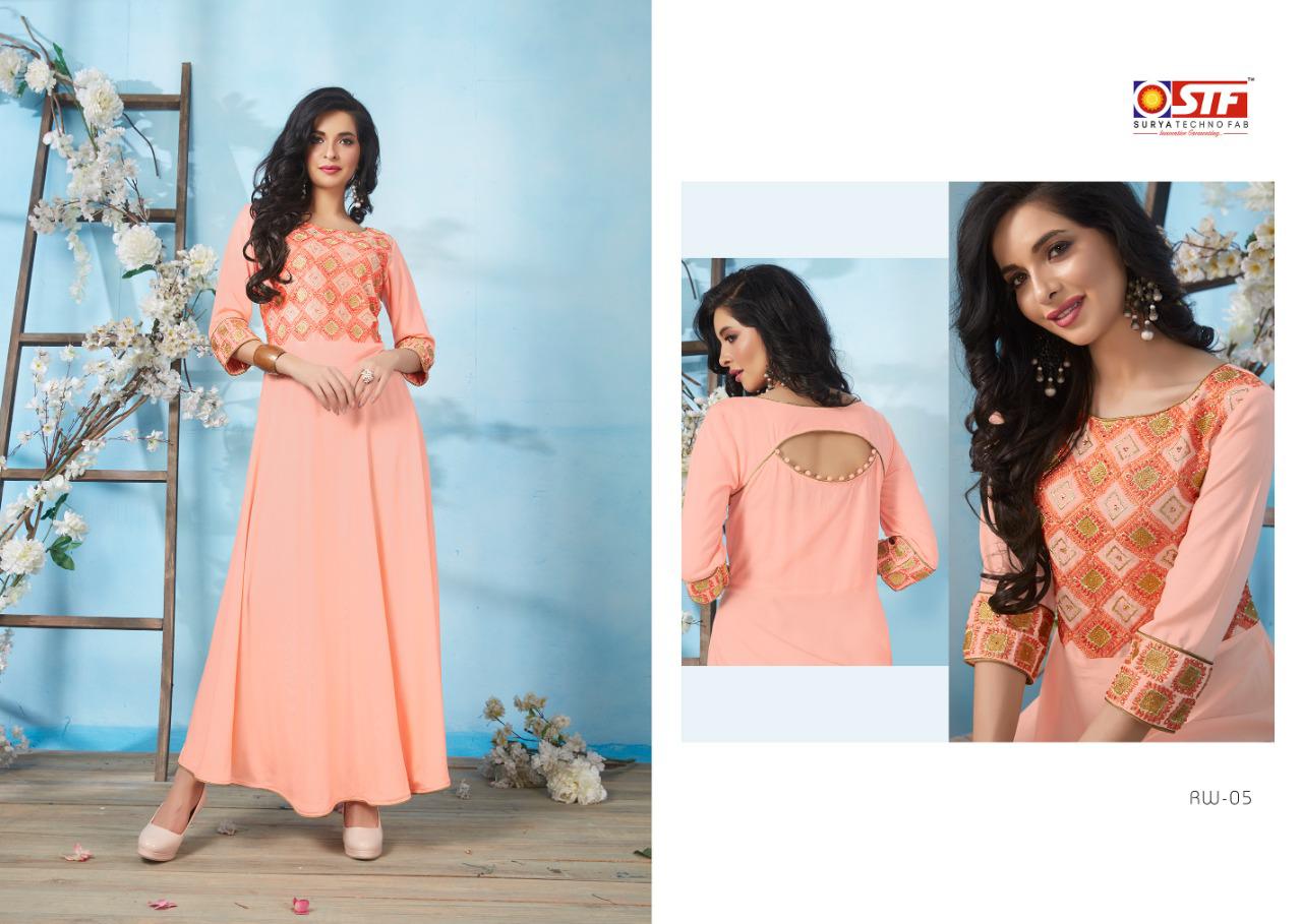 Riwaaz By Surya Techno Fab 01 To 08 Series Designer Wear Collection Beautiful Stylish Fancy Colorful Party Wear & Occasional Wear High Quality Airjet Rayon Dyed Gowns At Wholesale Price