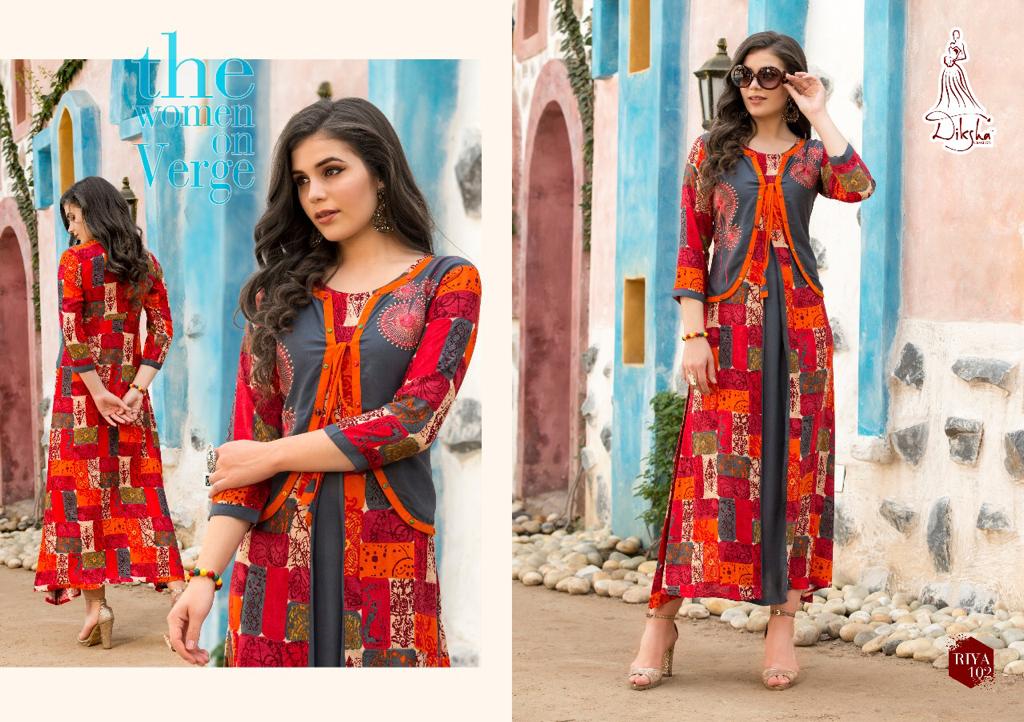 Riya Vol-1 By Diksha Fashion 101 To 109 Series Beautiful Colorful Stylish Fancy Casual Wear & Ethnic Wear & Ready To Wear Heavy Rayon Printed Kurtis At Wholesale Price