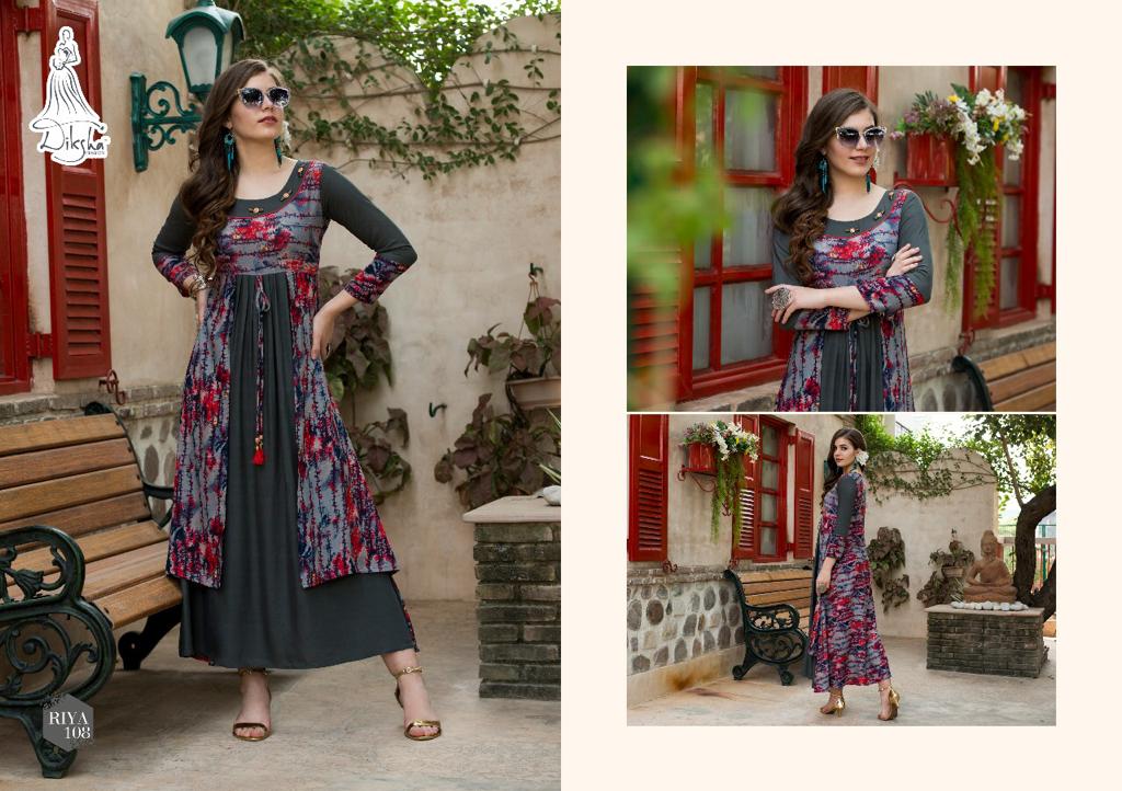 Riya Vol-1 By Diksha Fashion 101 To 109 Series Beautiful Colorful Stylish Fancy Casual Wear & Ethnic Wear & Ready To Wear Heavy Rayon Printed Kurtis At Wholesale Price