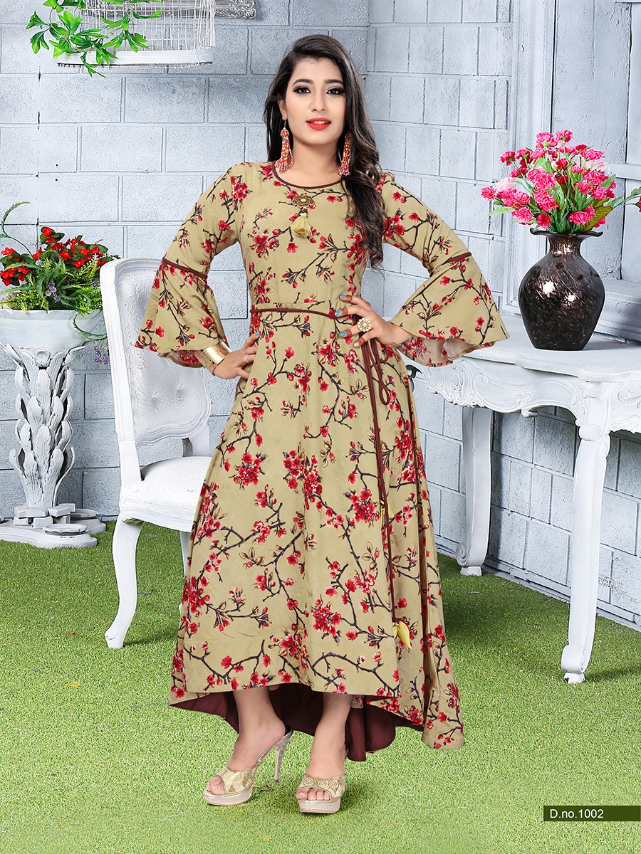 Rockstar By Fs 1001 To 1006 Series Beautiful Stylish Colorful Fancy Party Wear & Ethnic Wear & Ready To Wear Heavy Rayon Kurtis At Wholesale Price