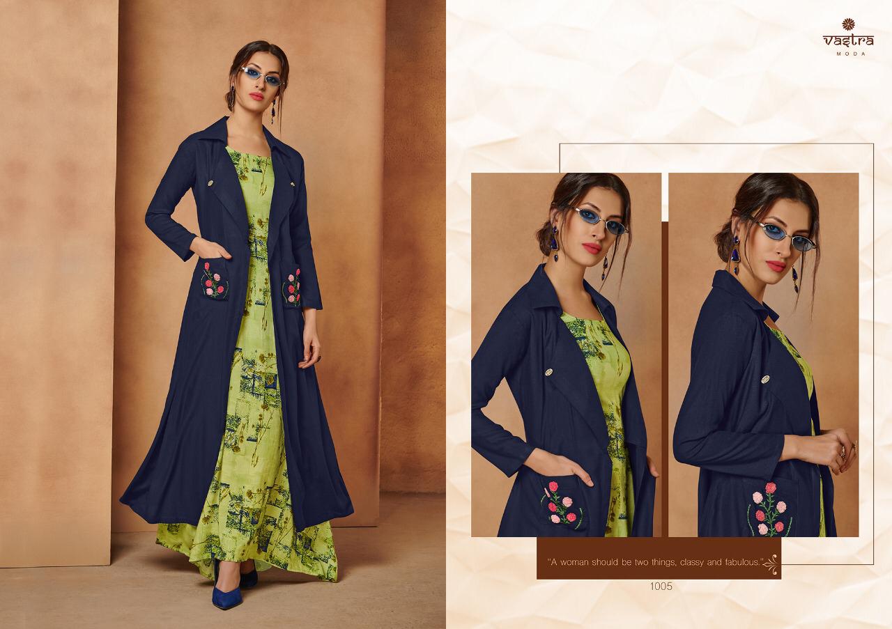 Rohini Vol-1 By Vastra Moda 1001 To 1008 Series Beautiful Colorful Stylish Fancy Casual Wear & Ethnic Wear & Ready To Wear Premium Rayon Printed Kurtis At Wholesale Price