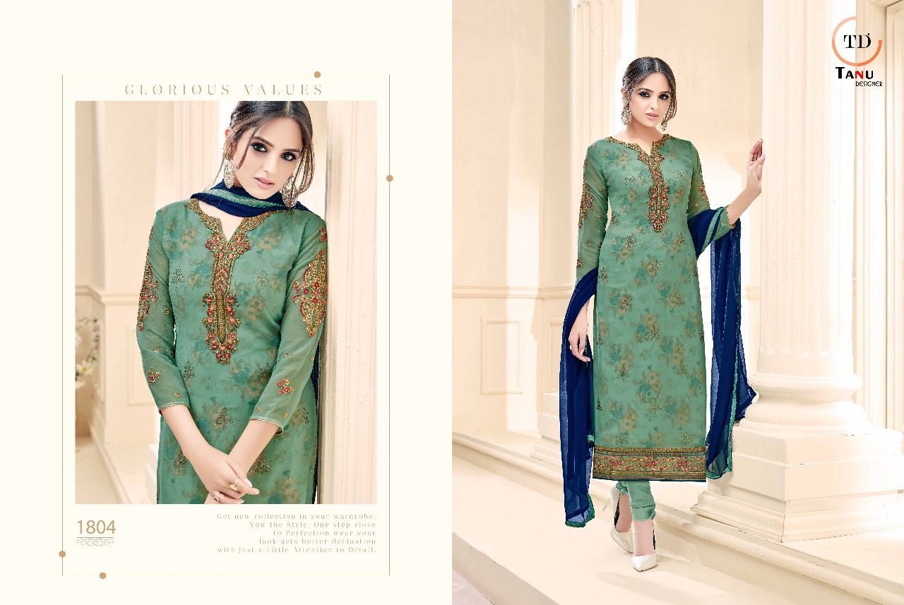 Rolex By Tanu Designer 1801 To 1808 Series Beautiful Stylish Fancy Colorful Party Wear & Occasional Wear Pure Blooming Georgette Dresses At Wholesale Price