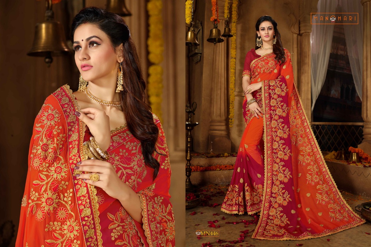 Roohi Vol-4 By Sutram 443 To 448 Series Indian Traditional Wear Collection Beautiful Stylish Fancy Colorful Party Wear & Occasional Wear Rangoli Georgette Embroidered Sarees At Wholesale Price