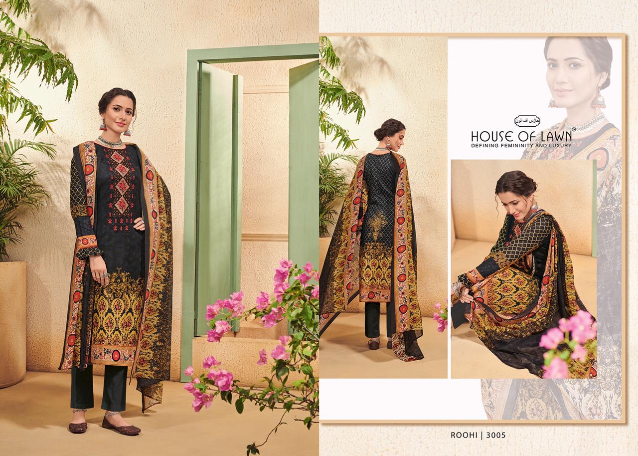 Roohi By House Of Lawn 3001 To 3010 Series Designer Pakistani Suits Beautiful Fancy Colorful Stylish Party Wear & Ethnic Wear Pure Karachi Lawn Digital Print Dresses At Wholesale Price