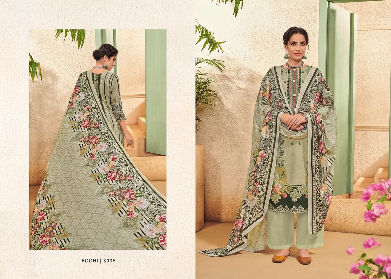 Roohi By House Of Lawn 3001 To 3010 Series Designer Pakistani Suits Beautiful Fancy Colorful Stylish Party Wear & Ethnic Wear Pure Karachi Lawn Digital Print Dresses At Wholesale Price