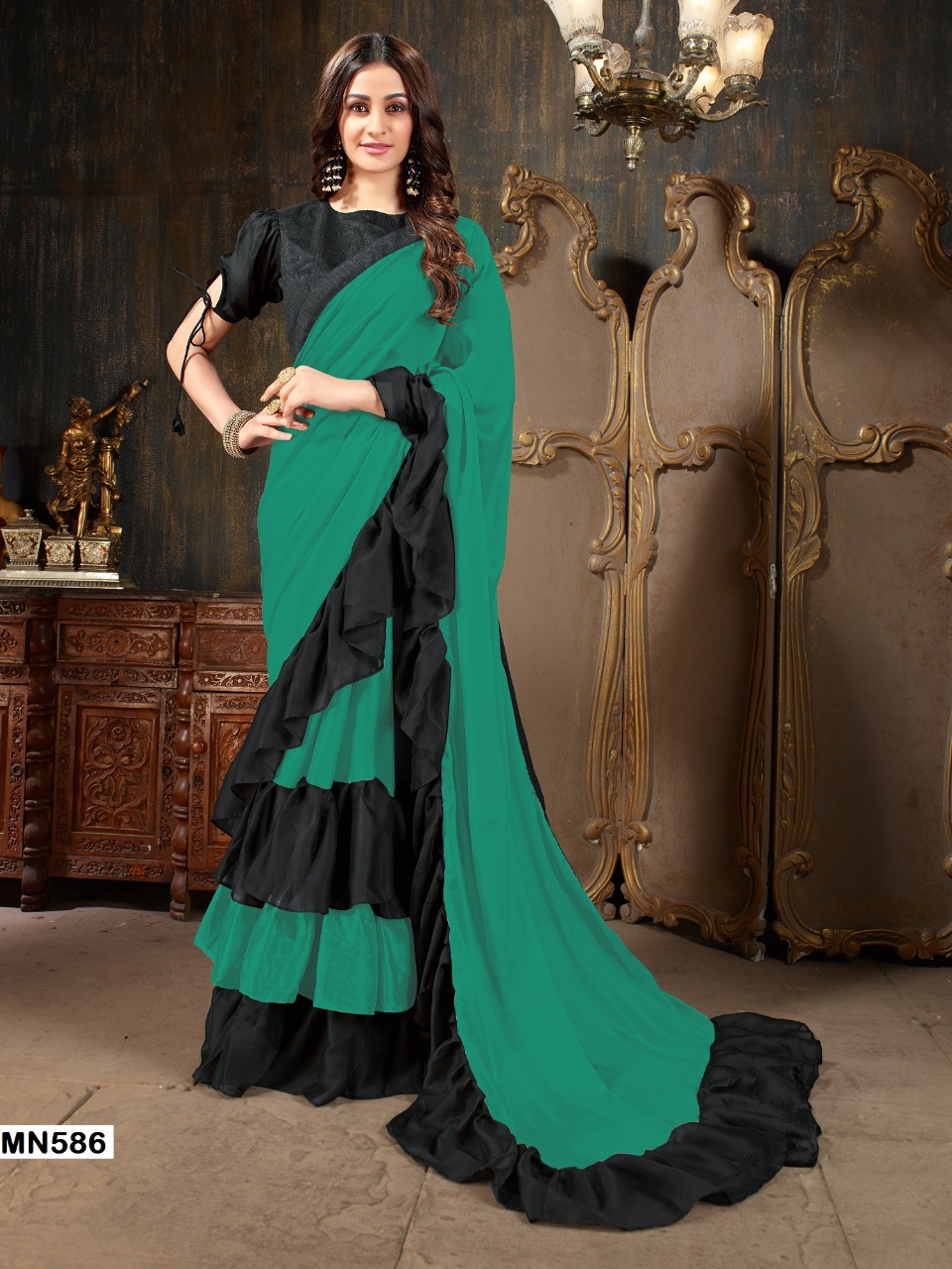 Club factory frill saree hotsell