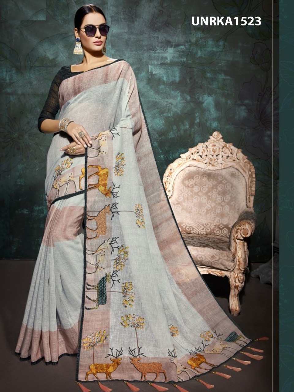 Roopkatha By Fashid Wholesale 1521 To 1528 Series A Indian Traditional Wear Collection Beautiful Stylish Fancy Colorful Party Wear & Occasional Wear Linen Sarees At Wholesale Price