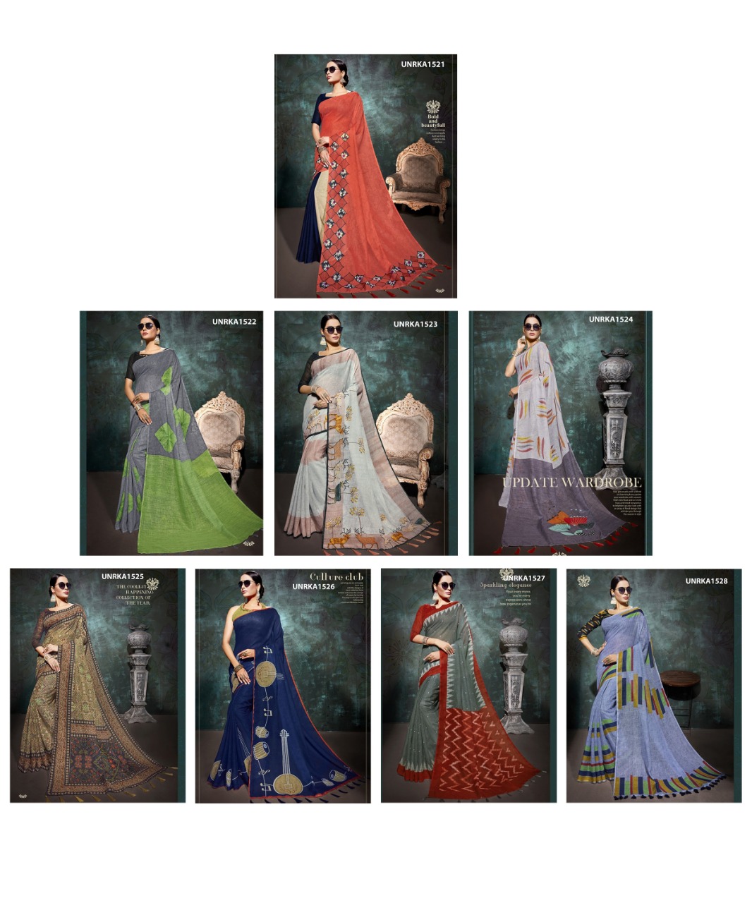 Roopkatha By Fashid Wholesale 1521 To 1528 Series A Indian Traditional Wear Collection Beautiful Stylish Fancy Colorful Party Wear & Occasional Wear Linen Sarees At Wholesale Price