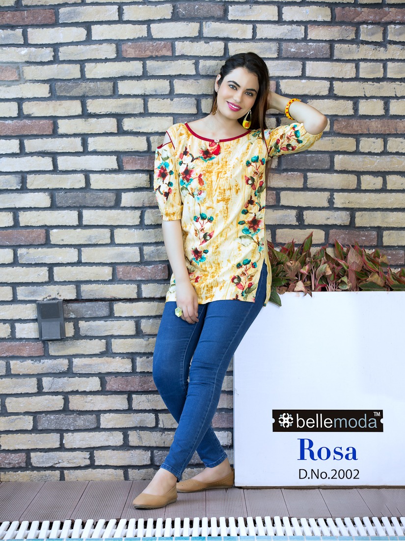 Rosa Vol-2 By Bellemoda 2001 To 2010 Series Beautiful Stylish Fancy Colorful Casual Wear & Ethnic Wear Heavy Rayon Printed Kurtis/ Tops At Wholesale Price