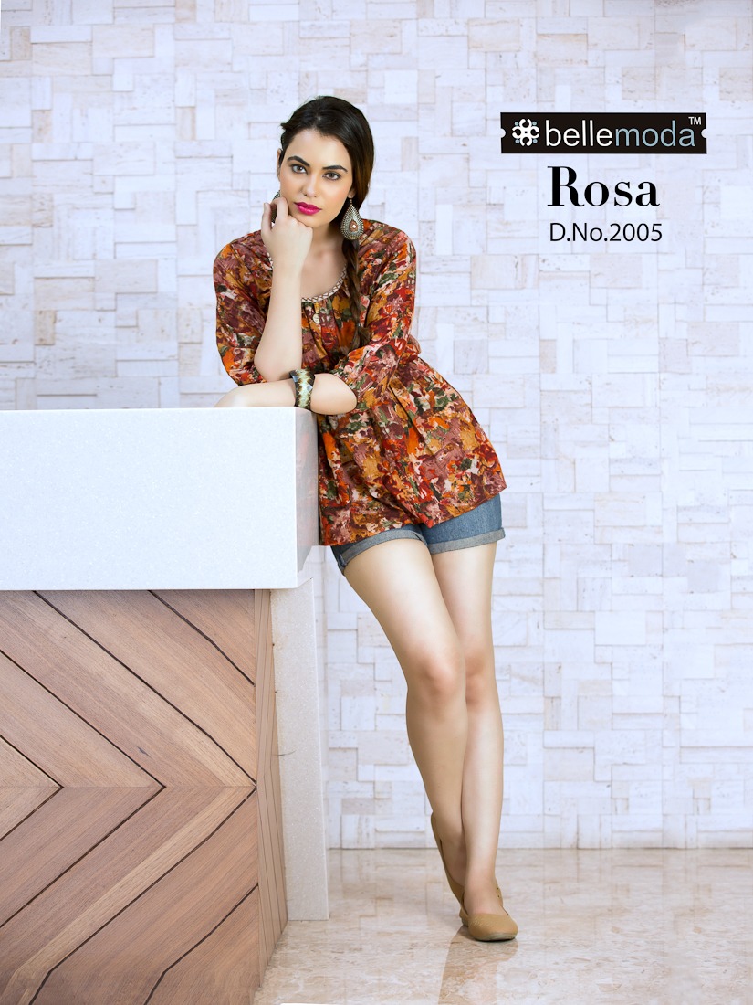 Rosa Vol-2 By Bellemoda 2001 To 2010 Series Beautiful Stylish Fancy Colorful Casual Wear & Ethnic Wear Heavy Rayon Printed Kurtis/ Tops At Wholesale Price
