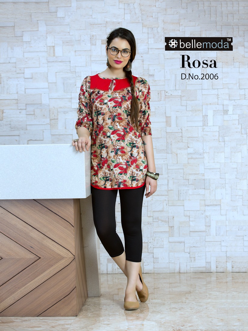 Rosa Vol-2 By Bellemoda 2001 To 2010 Series Beautiful Stylish Fancy Colorful Casual Wear & Ethnic Wear Heavy Rayon Printed Kurtis/ Tops At Wholesale Price