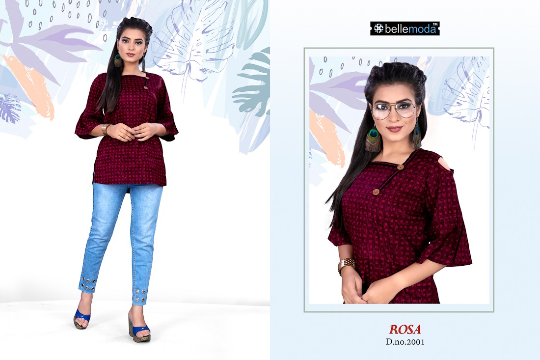 Rosa Vol-4 By Bellemoda 2001 To 2010 Series Beautiful Stylish Fancy Colorful Casual Wear & Ethnic Wear & Ready To Wear Heavy Rayon Kurtis At Wholesale Price
