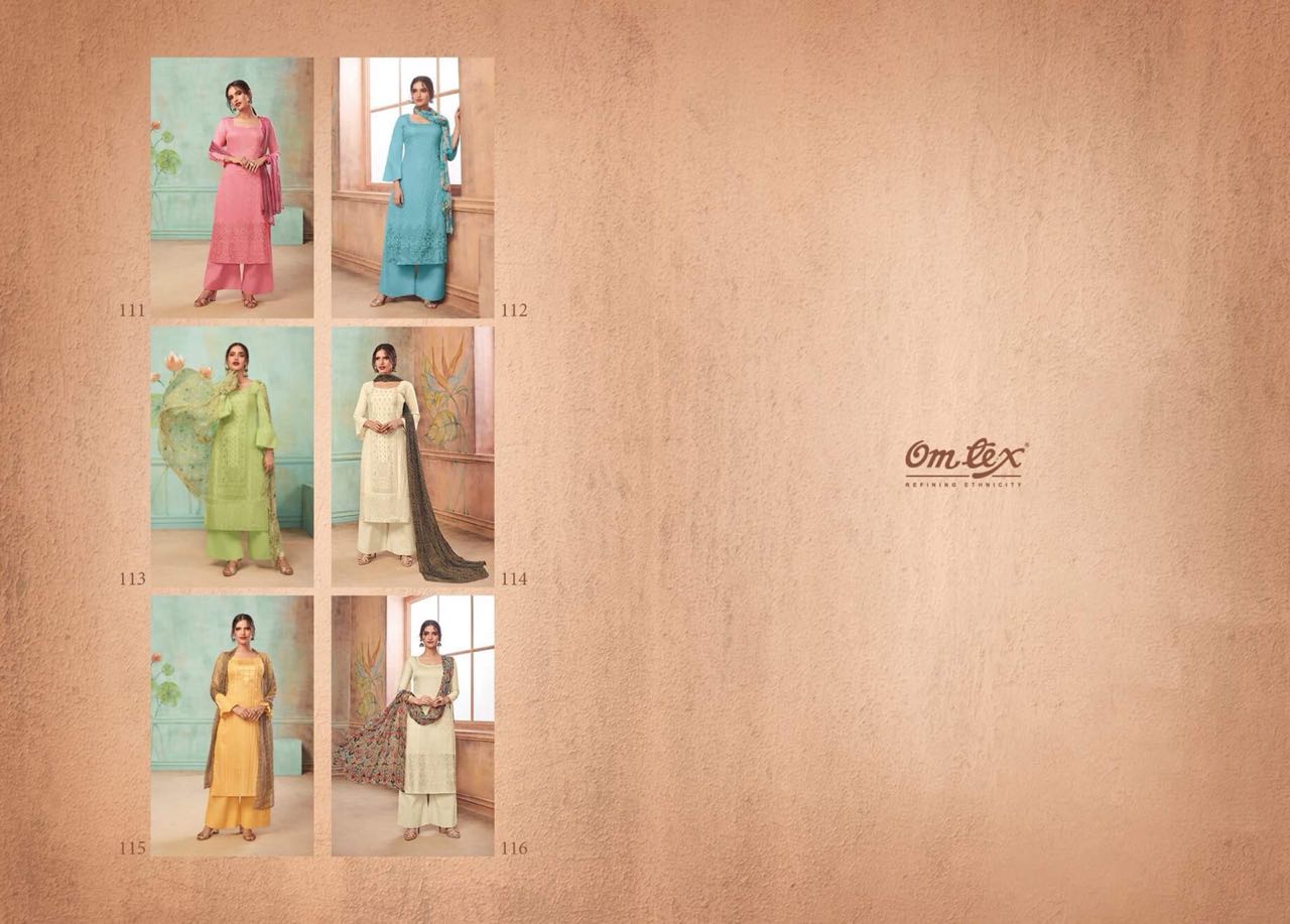 Rosalia By Om Tex 111 To 116 Series Beautiful Pakistani Suits Stylish Fancy Colorful Casual Wear & Ethnic Wear Pure Cotton Satin Printed Dresses At Wholesale Price