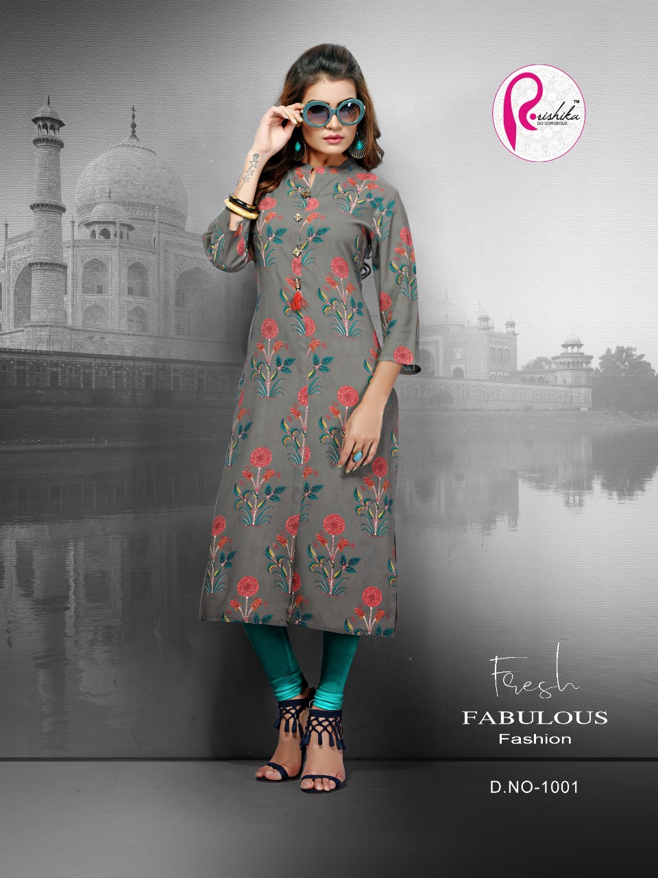 Rose Vol-2 By Rishika 1001 To 1008 Series Stylish Fancy Colorful Collection Casual Wear & Ethnic Wear Rayon Printed Kurtis At Wholesale Price