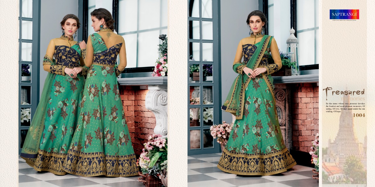 Rose Collection By Saptarangi 1001 To 1007 Series Indian Traditional Beautiful Stylish Designer Heavy Embroidered Party Wear Pure Modal Silk Digital Printed Lehengas At Wholesale Price