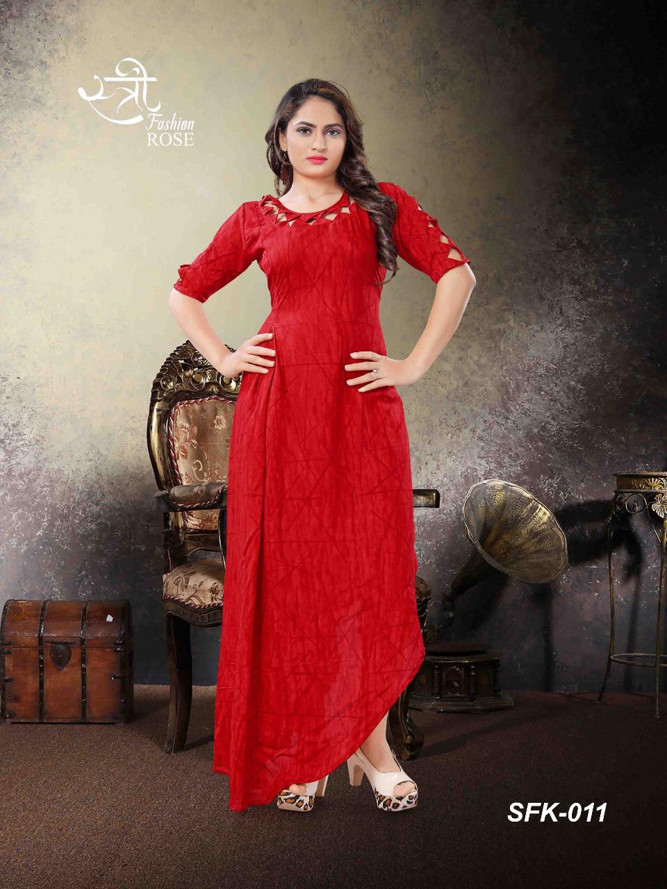 Rose By Stree Fashion Designer Beautiful Stylish Colorful Fancy Ready To Wear & Casual Wear & Ethnic Wear Twil Rayon Printed Kurtis At Wholesale Price