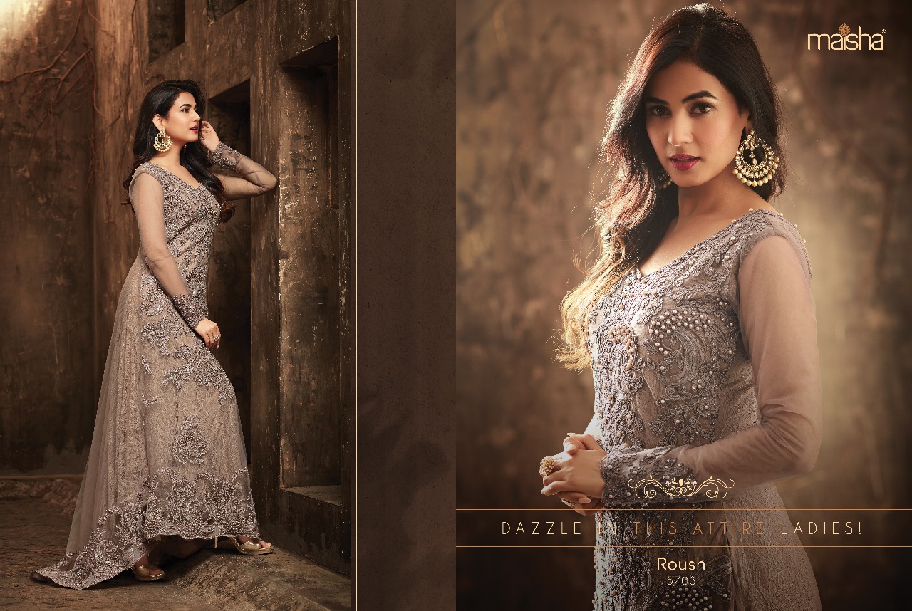 Roush Colours By Maisha Designer Bridal Wear Wedding Collection Colorful Beautiful Stylish Fancy Party Wear & Occasional Wear Net & Georgette Dresses At Wholesale Price