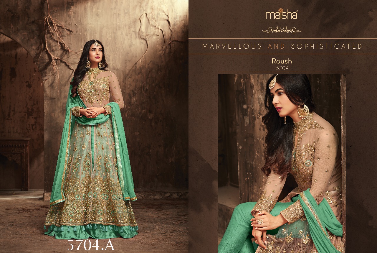 Roush Colours By Maisha Designer Bridal Wear Wedding Collection Colorful Beautiful Stylish Fancy Party Wear & Occasional Wear Net & Georgette Dresses At Wholesale Price