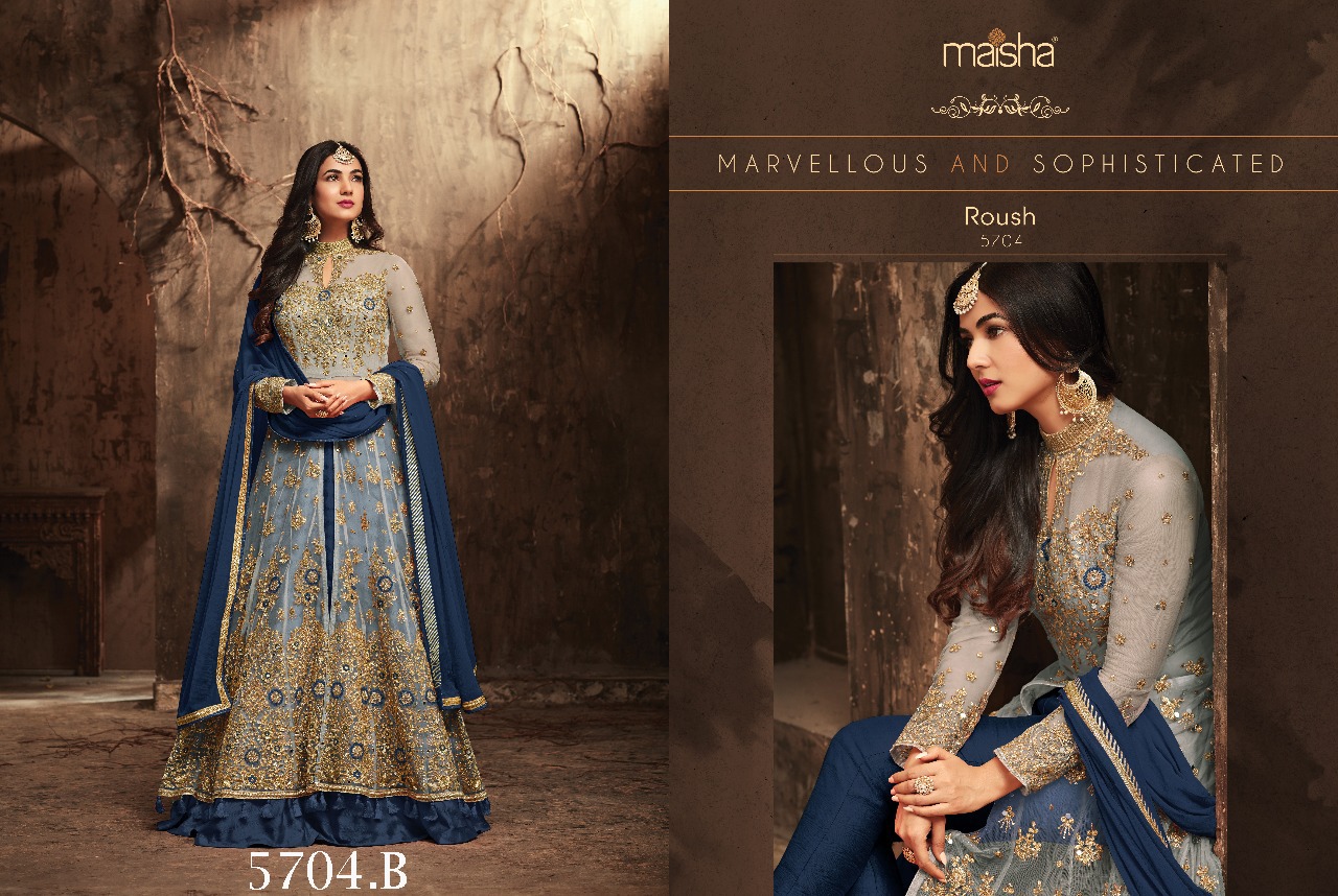 Roush Colours By Maisha Designer Bridal Wear Wedding Collection Colorful Beautiful Stylish Fancy Party Wear & Occasional Wear Net & Georgette Dresses At Wholesale Price