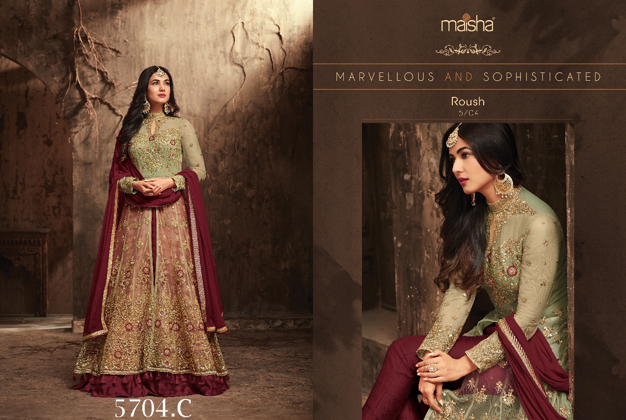 Roush Colours By Maisha Designer Bridal Wear Wedding Collection Colorful Beautiful Stylish Fancy Party Wear & Occasional Wear Net & Georgette Dresses At Wholesale Price
