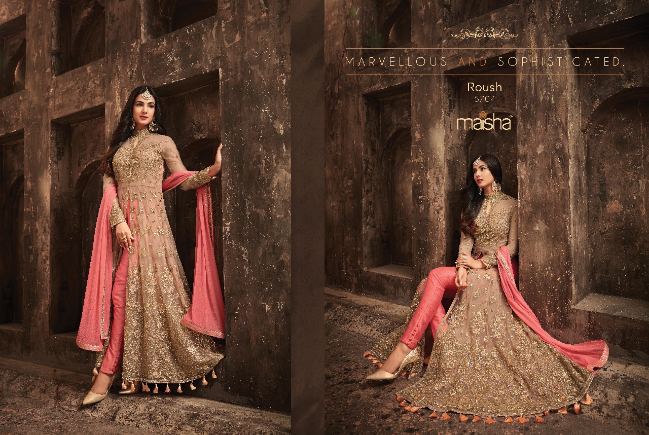 Roush Colours By Maisha Designer Bridal Wear Wedding Collection Colorful Beautiful Stylish Fancy Party Wear & Occasional Wear Net & Georgette Dresses At Wholesale Price