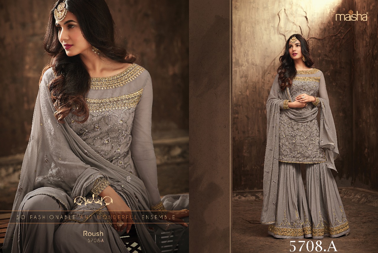 Roush Colours By Maisha Designer Bridal Wear Wedding Collection Colorful Beautiful Stylish Fancy Party Wear & Occasional Wear Net & Georgette Dresses At Wholesale Price