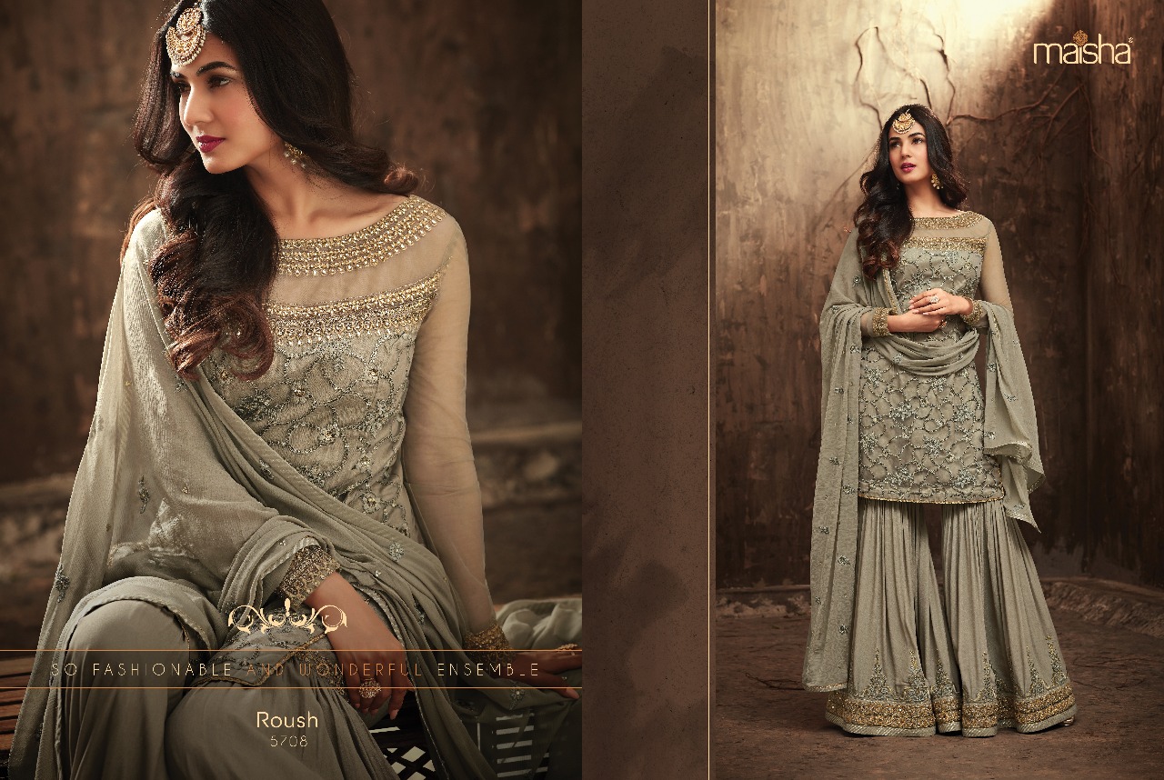 Roush Colours By Maisha Designer Bridal Wear Wedding Collection Colorful Beautiful Stylish Fancy Party Wear & Occasional Wear Net & Georgette Dresses At Wholesale Price