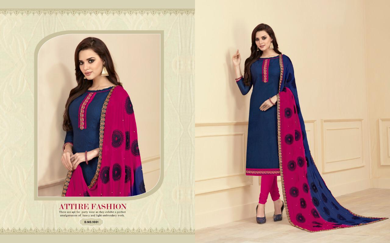 Royal By Amrut Varsha Creation 1001 To 1012 Series Beautiful Collection Suits Stylish Fancy Colorful Casual Wear & Ethnic Wear Cotton Satin Jacquard Dresses At Wholesale Price