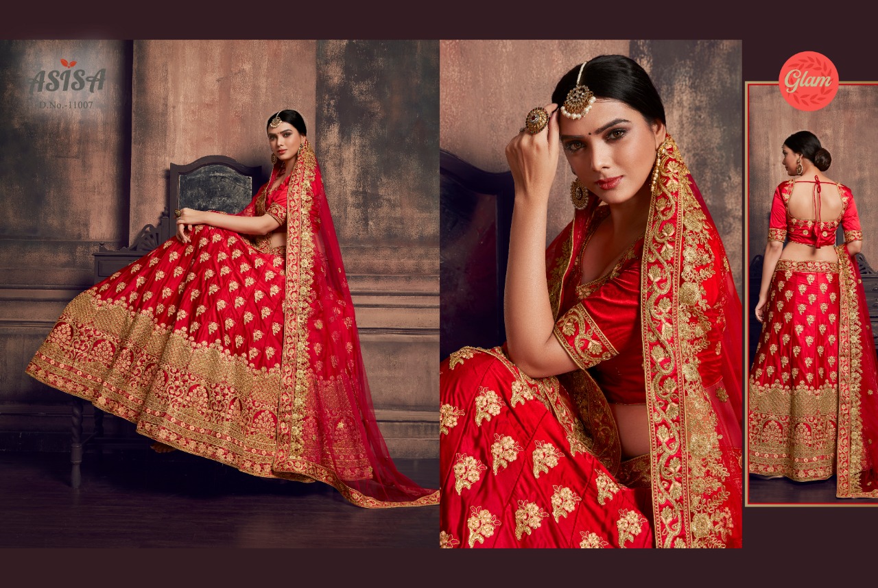 Royal By Asisa 11001 To 11007 Series Designer Beautiful Wedding Collection Occasional Wear & Party Wear Satin Lehengas At Wholesale Price