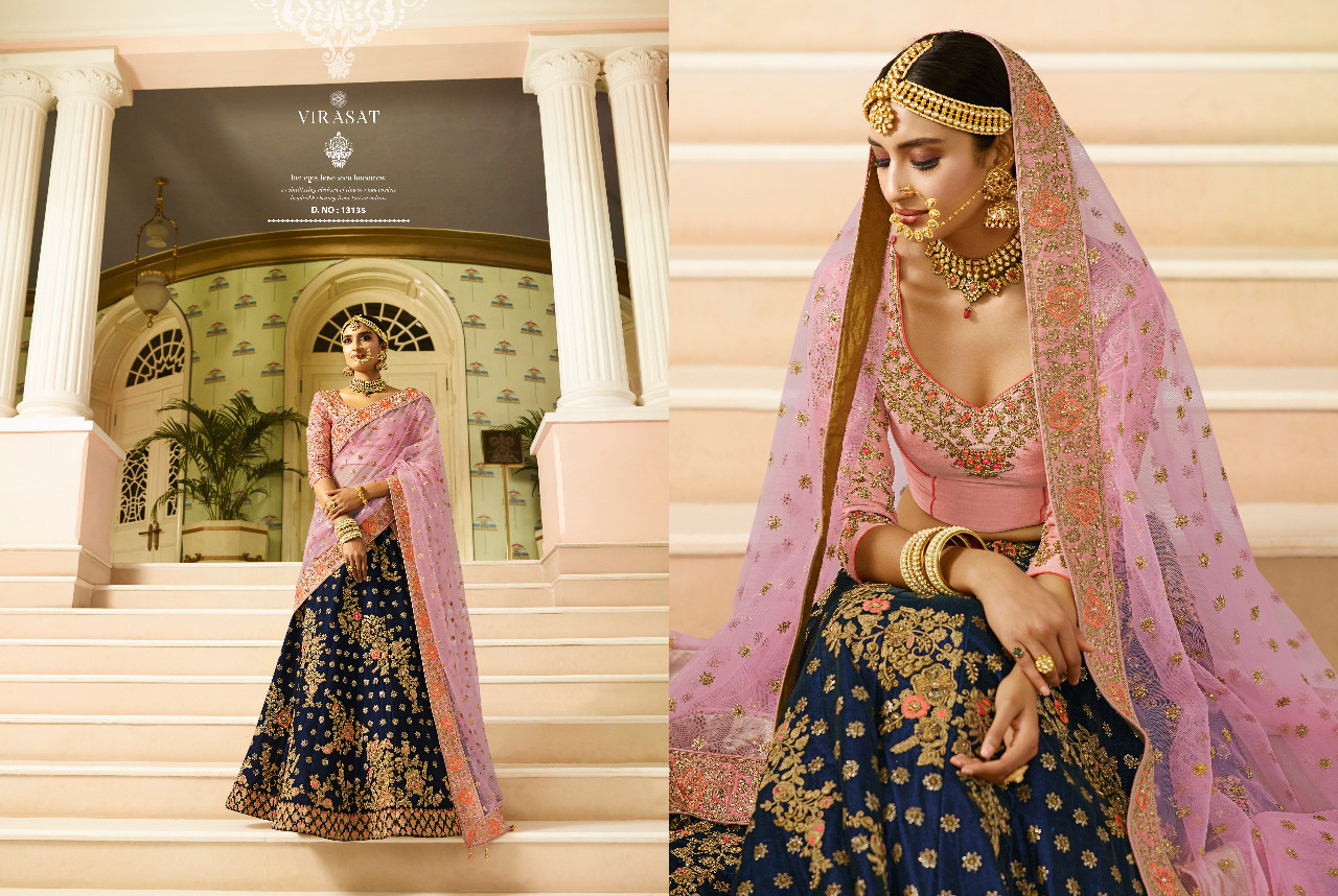 Royal Lehenga Vol-33 By Virasat 13128 To 13138 Series Designer Bridal Wear Collection Beautiful Stylish Colorful Fancy Party Wear & Occasional Wear Satin Silk Lehengas At Wholesale Price