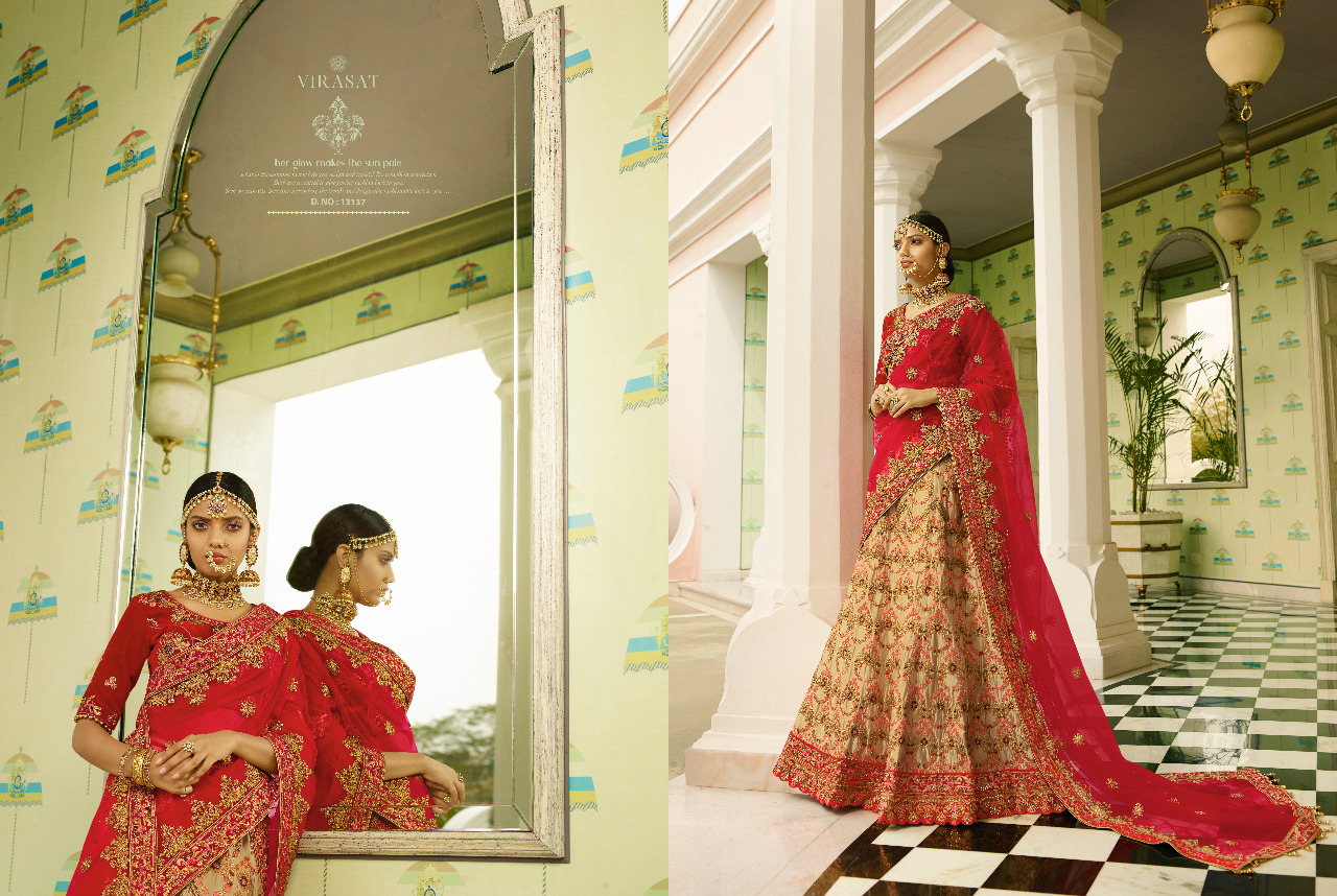 Royal Lehenga Vol-33 By Virasat 13128 To 13138 Series Designer Bridal Wear Collection Beautiful Stylish Colorful Fancy Party Wear & Occasional Wear Satin Silk Lehengas At Wholesale Price