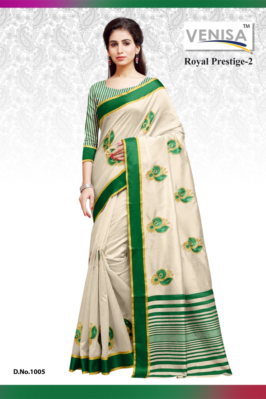 Royal Prestige Vol-2 By Venisa Indian Traditional Wear Collection Beautiful Stylish Fancy Colorful Party Wear & Occasional Wear Art Silk Cotton With Embroidery Sarees At Wholesale Price
