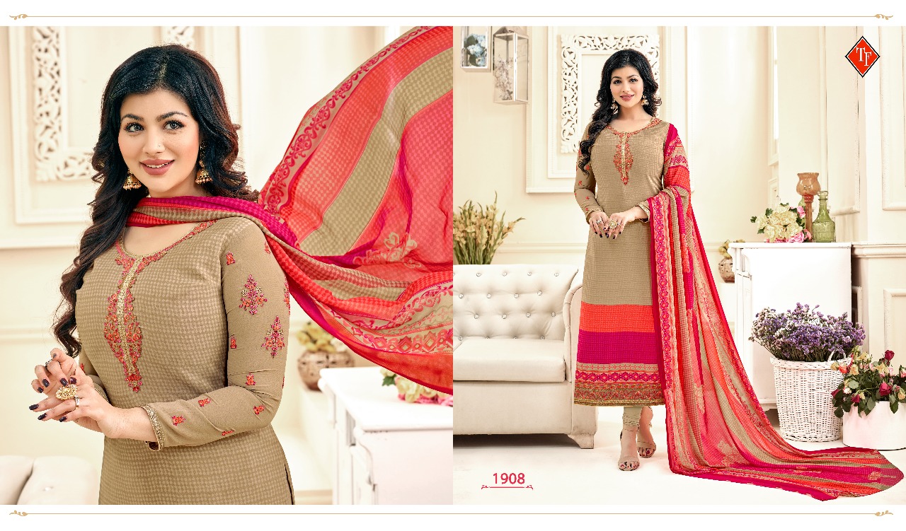 Royal Silk By Tanishk Fashion 1901 To 1908 Series Beautiful Stylish Fancy Colorful Fancy Designer Party Wear & Occasional Wear French Crepe Embroidered Dresses At Wholesale Price