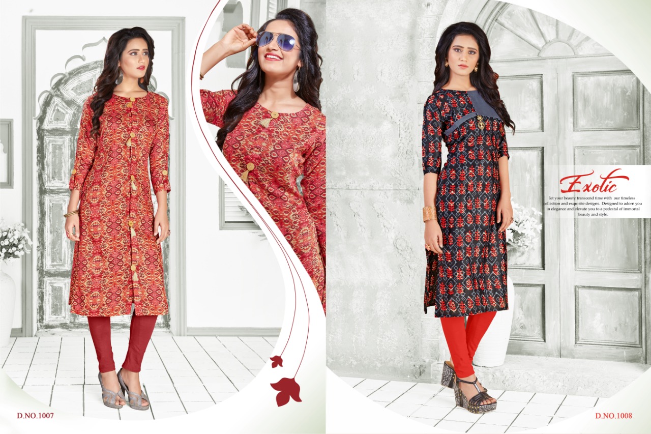 Rubeena By Assian Arts 1001 To 1012 Series Stylish Fancy Beautiful Colorful Casual Wear & Ethnic Wear Satin Printed Kurtis With Belt At Wholesale Price